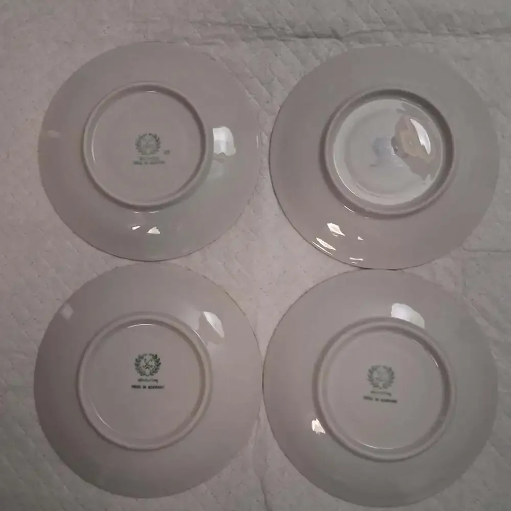 Winterling Bavaria Saucers, Set of 4, Floral Gold Trim
